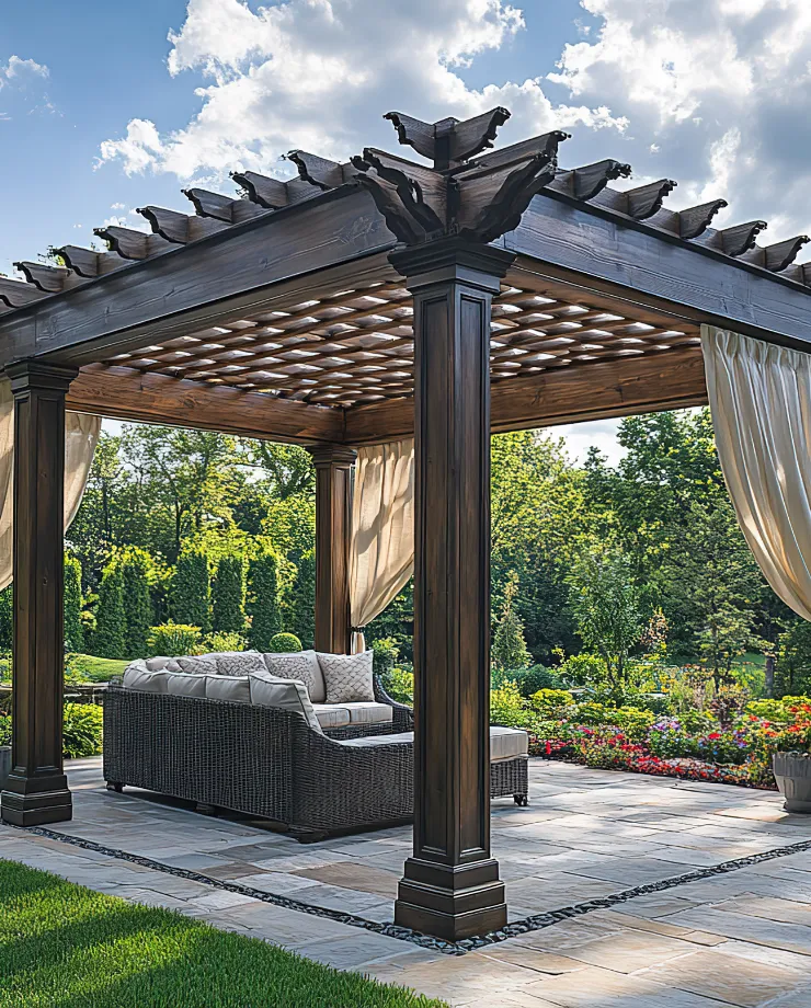 Luxury modern pergola and upscale outdoor living space in Los Angeles