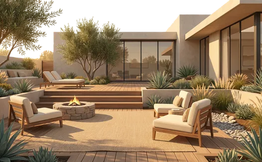 Deck remodeling in Los Angeles with upgraded wood deck and seating area